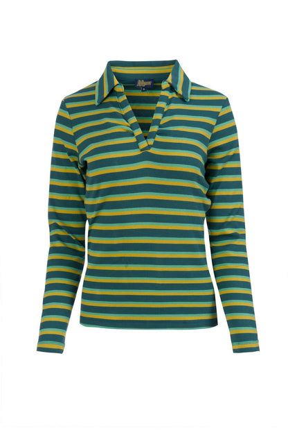 Suzy Top Deep Teal Stripes