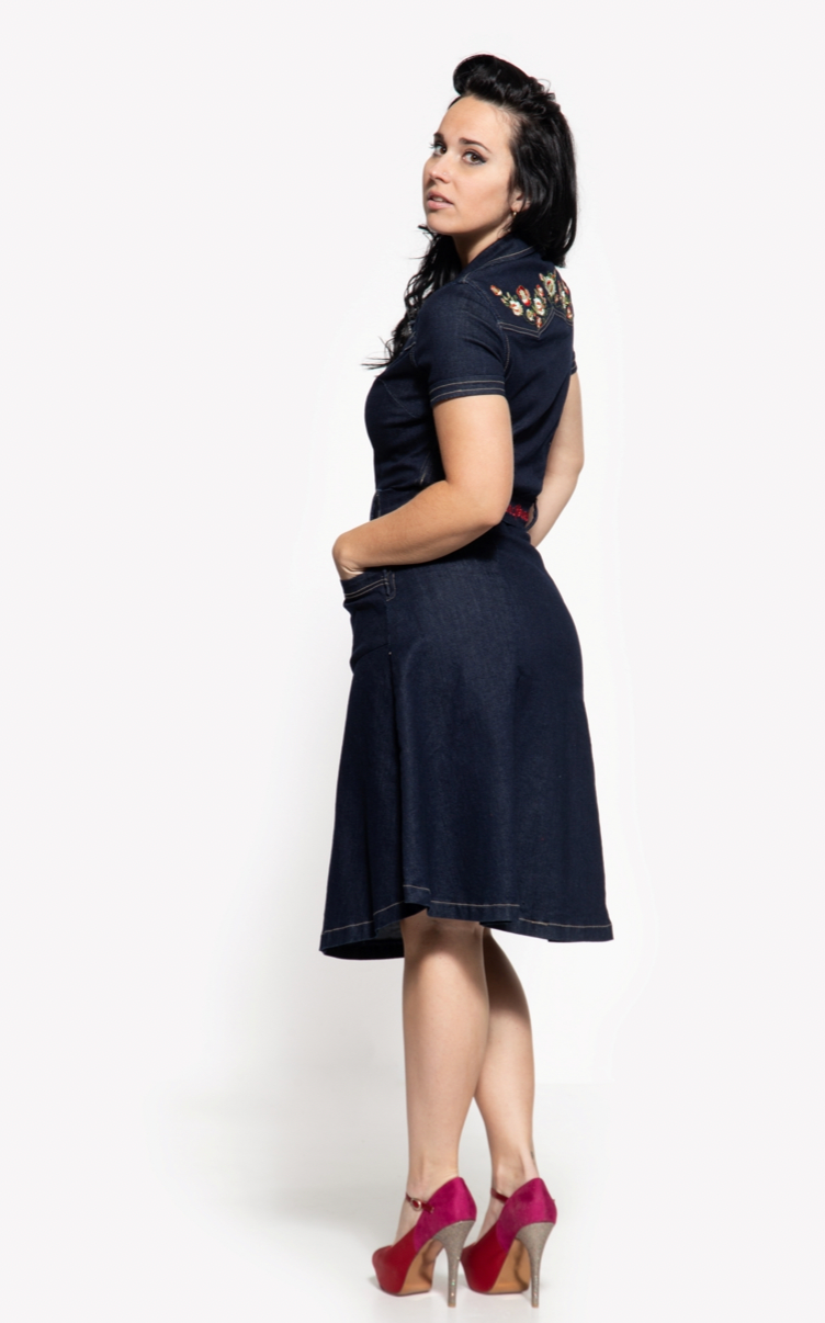 Swing Dress Denim Dark Blue