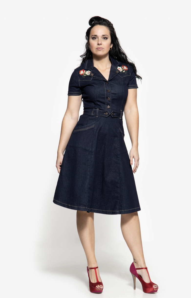 Swing Dress Denim Dark Blue