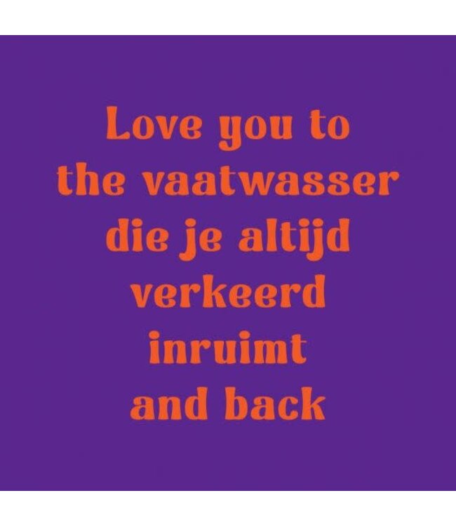 Tegeltje love you to the vaatwasser