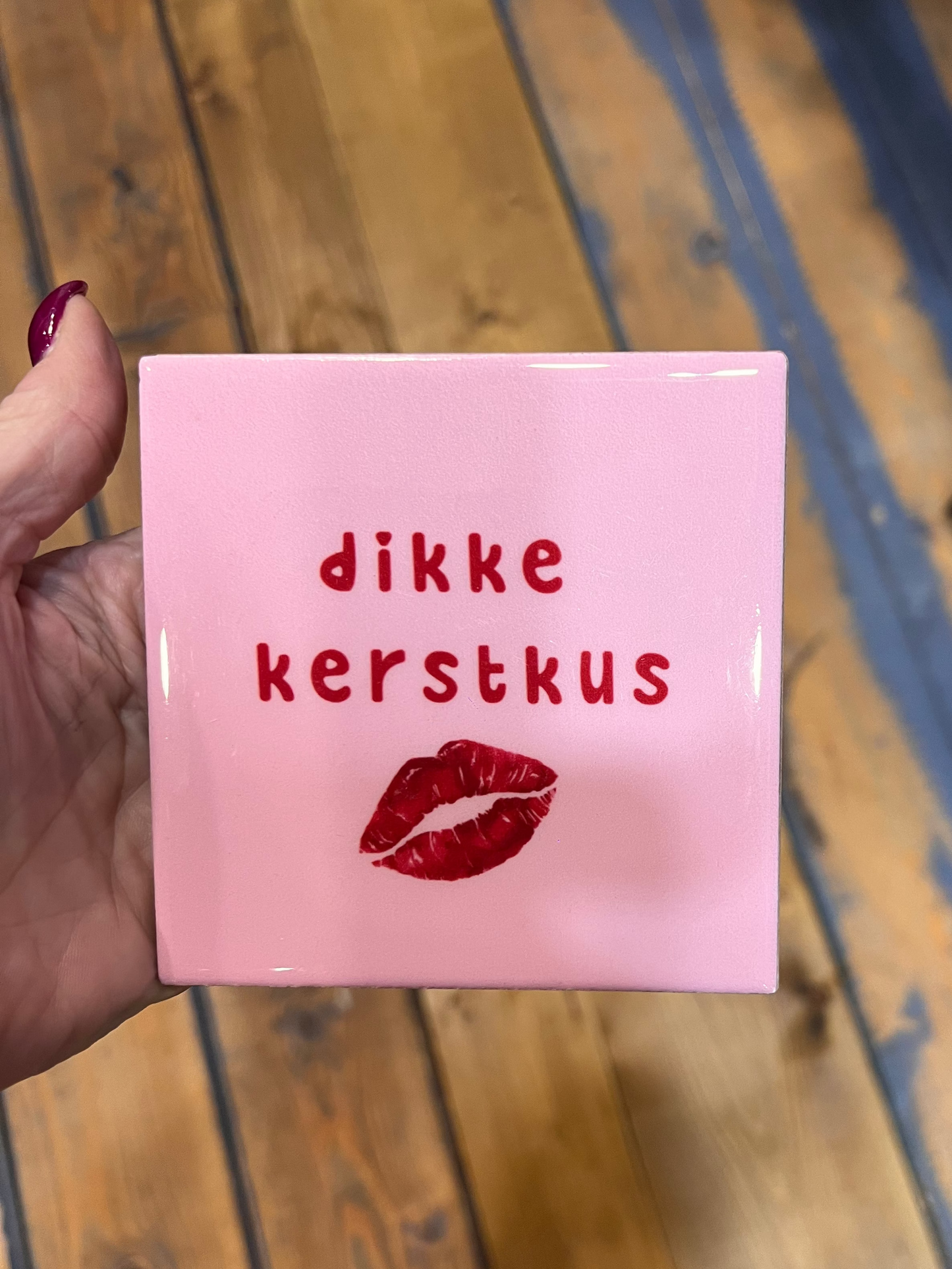 Tegeltje dikke kerstkus