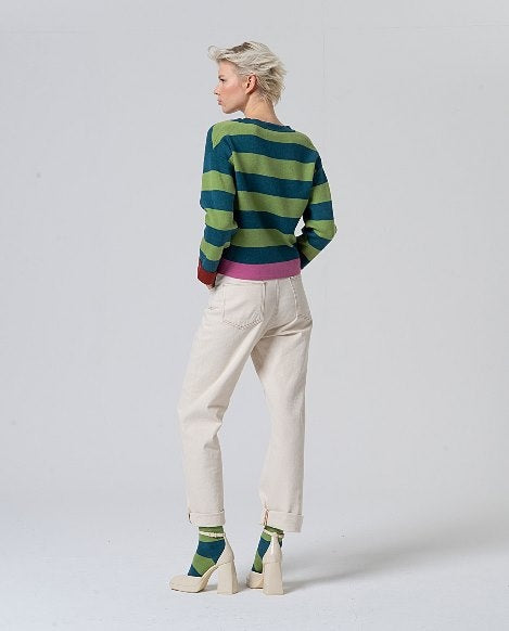 V Neck Cardigan green