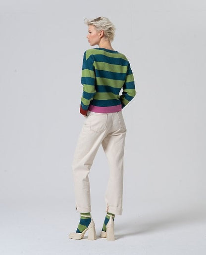 V Neck Cardigan green