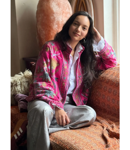 Velvet embroidery jacket