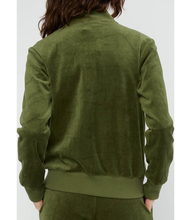Velvet Harmony Bomber  Shades of Green