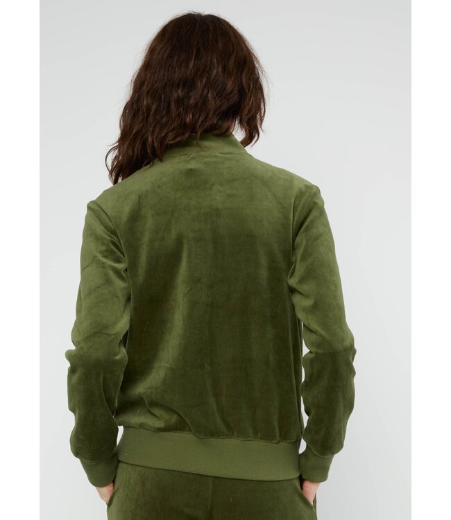Velvet Harmony Bomber  Shades of Green