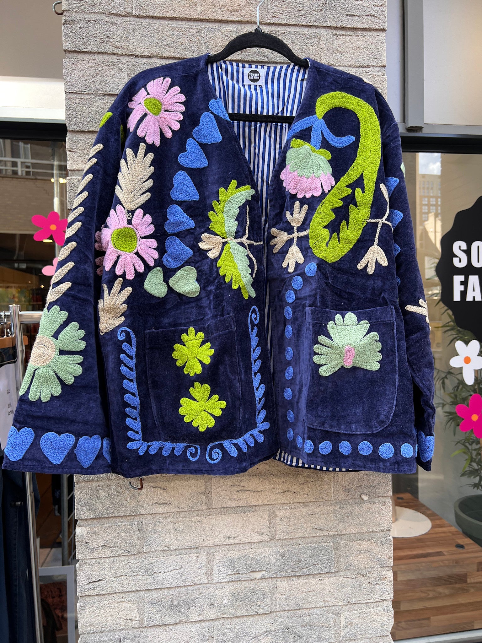 Velvet Suzani jacket Amour navy