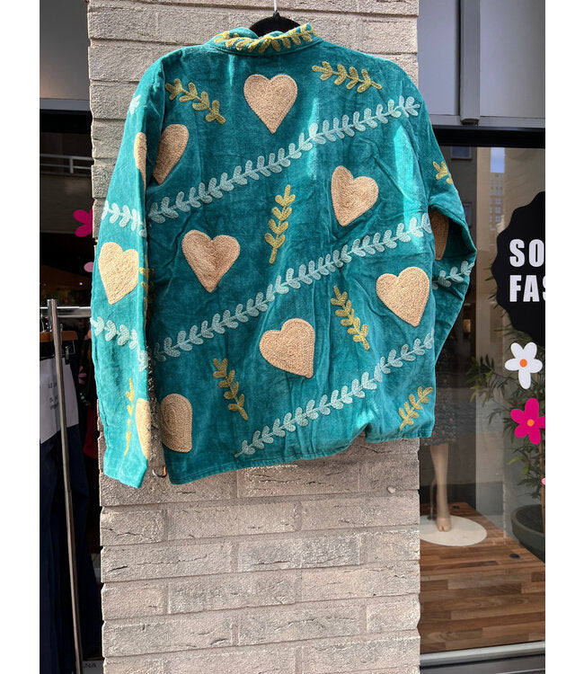 Velvet Suzani jacket Mint