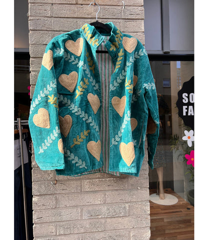 Velvet Suzani jacket Mint