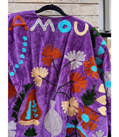 Velvet Suzani jacket paars Amour