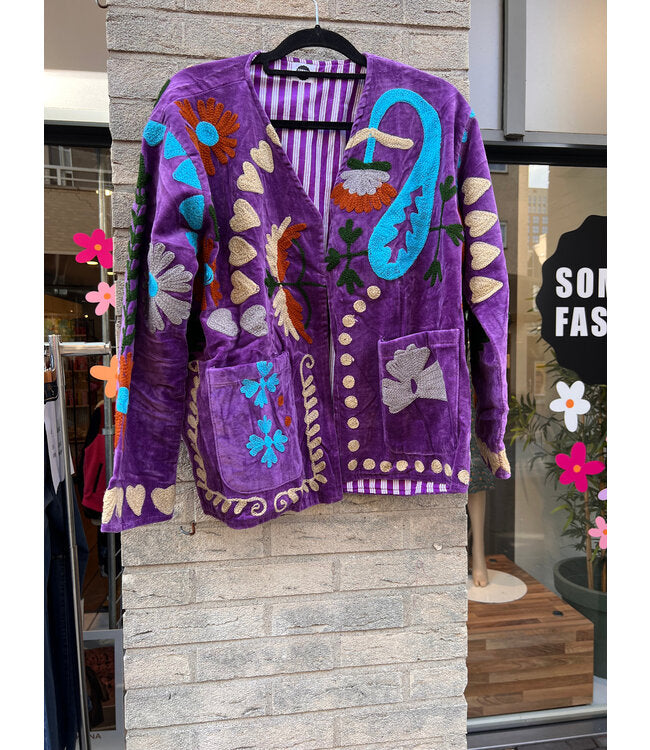Velvet Suzani jacket paars Amour