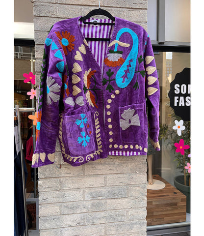 Velvet Suzani jacket paars Amour