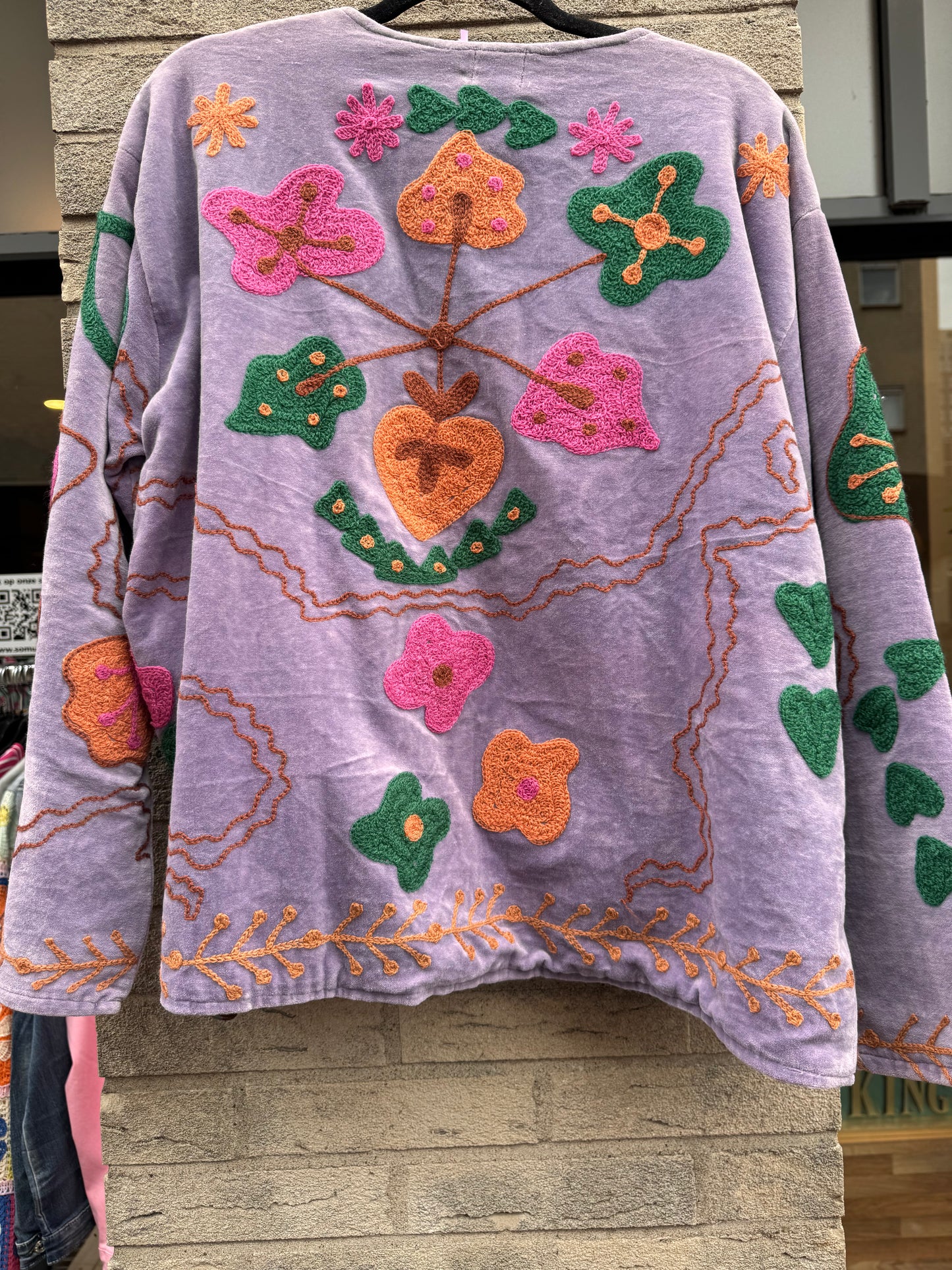 Velvet Suzani jacket lila