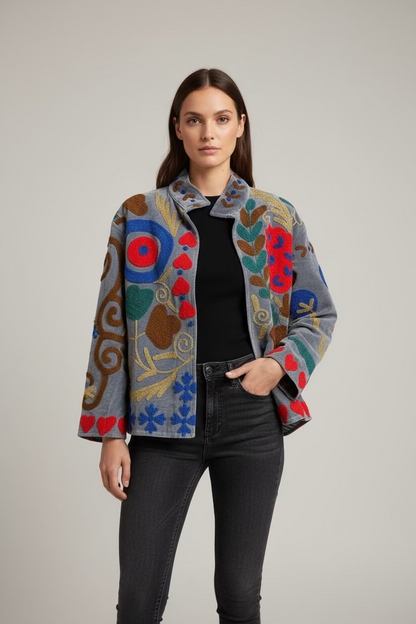 Velvet Jacket Grey