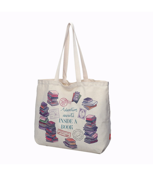 Vendula Travelling Library Canvas Tote Bag
