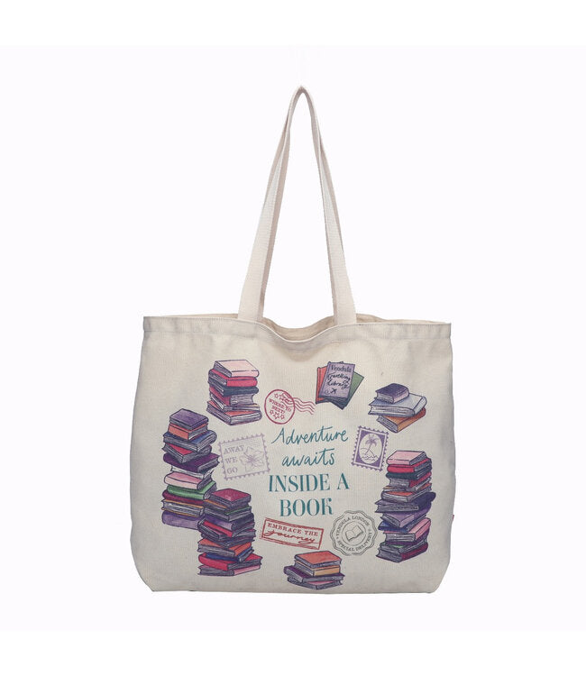 Vendula Travelling Library Canvas Tote Bag