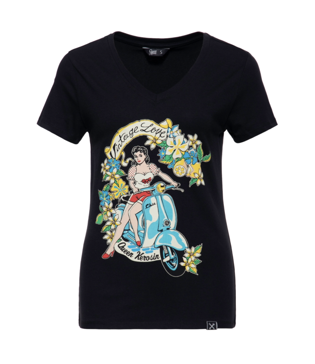 Vintage Love T shirt  Zwart