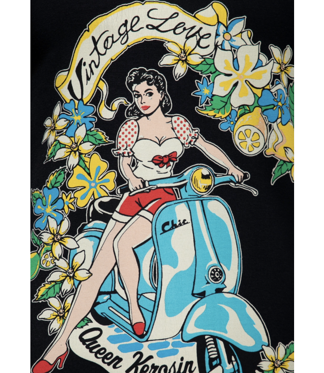 Vintage Love T shirt  Zwart