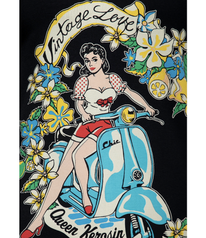 Vintage Love T shirt  Zwart