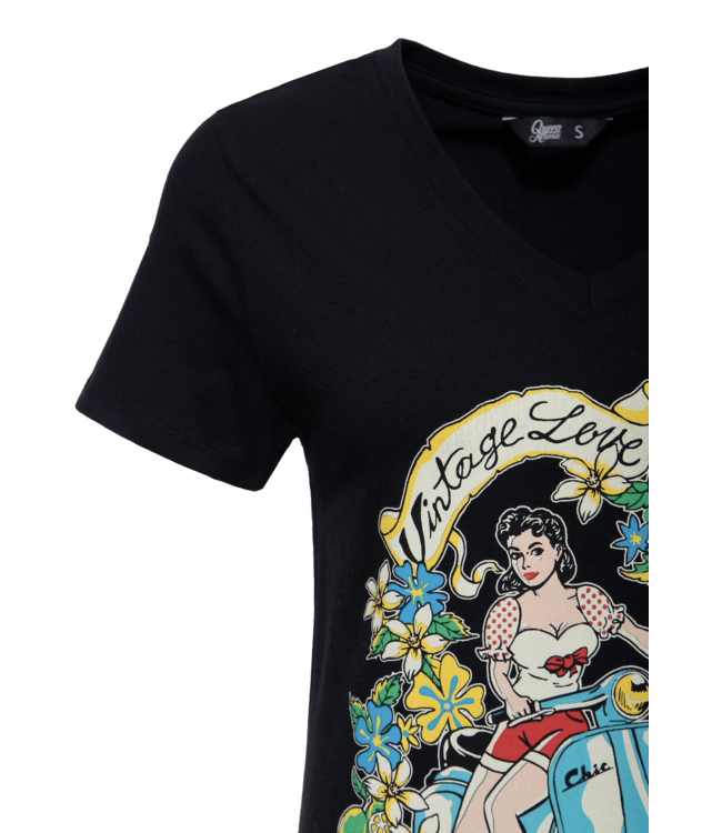 Vintage Love T shirt  Zwart