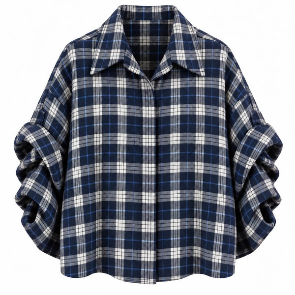 Blouse ruit Ballon mouwen